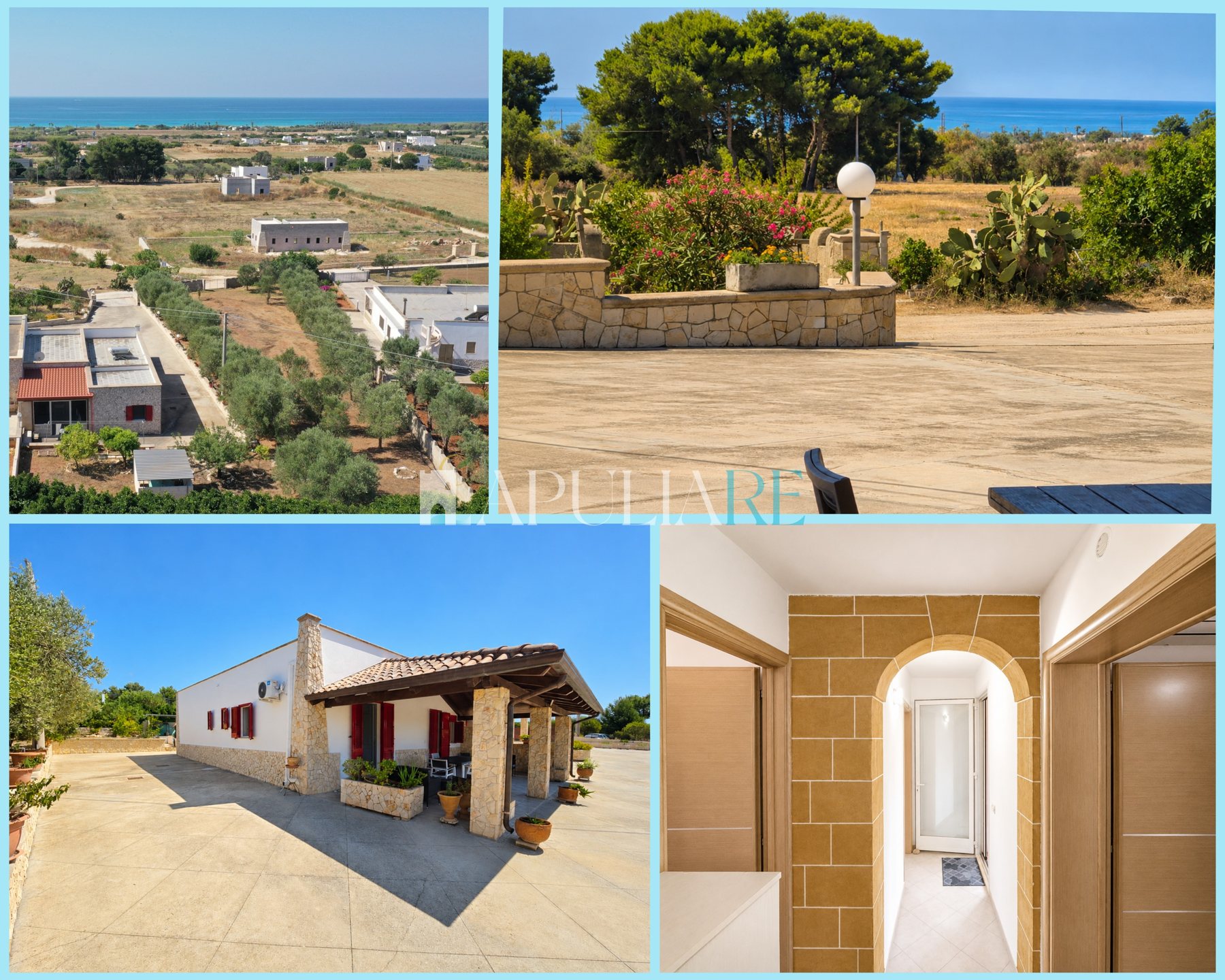 Sea-view villa 1 km from Pescoluse beaches